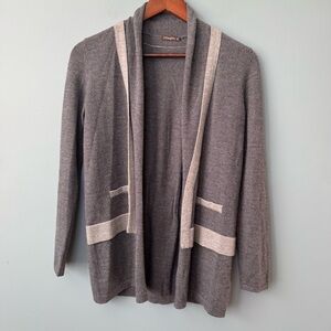 J.McLaughlin 100% Merino Wool Open Long Sleeve Cardigan in Gray. XS